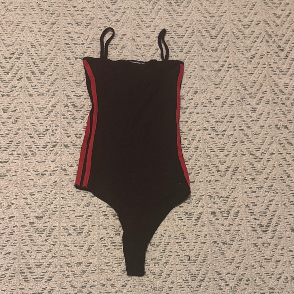 Brandy Melville Black and Red Bodysuit